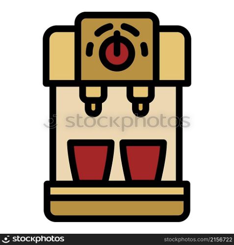 Compact coffee machine icon. Outline compact coffee machine vector icon color flat isolated. Compact coffee machine icon color outline vector