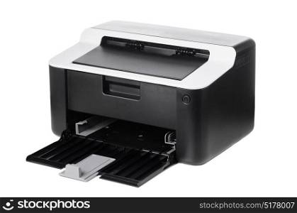 Compact printer isolated. Compact laser home printer isolated on white background