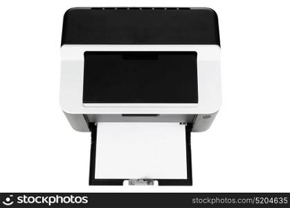 Compact printer isolated. Compact laser home printer isolated on white background