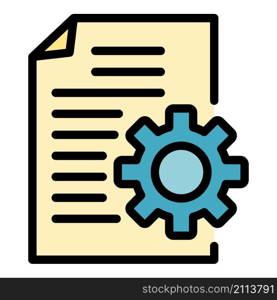 Company system report icon. Outline company system report vector icon color flat isolated. Company system report icon color outline vector