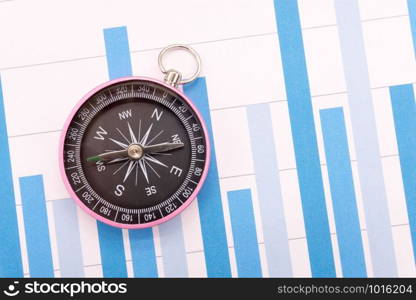 Compass and Business graphs, Finance Concept