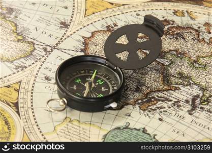 Compass and Old map