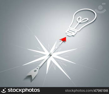 Compass of success. Conceptual image of compass pointing the direction