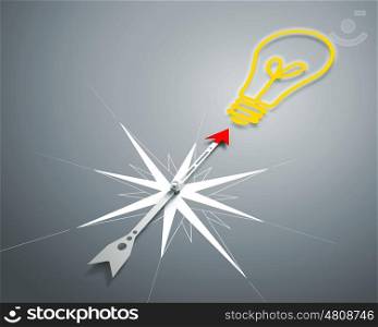 Compass of success. Conceptual image of compass pointing the direction