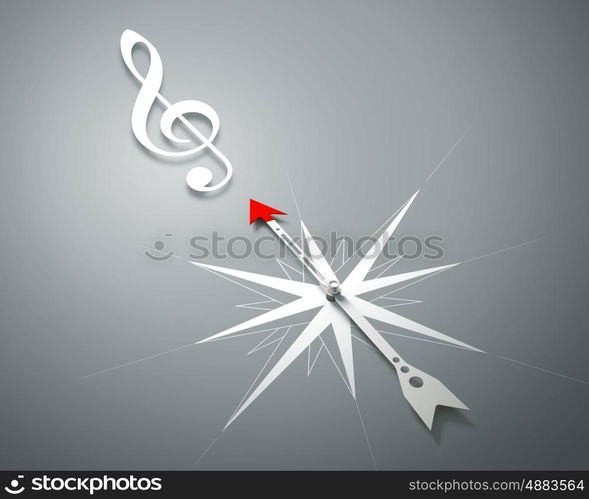 Compass of success. Conceptual image of compass pointing the direction