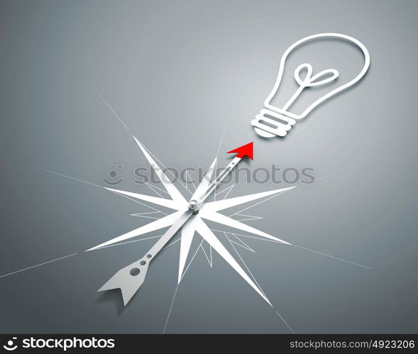 Compass of success. Conceptual image of compass pointing the direction