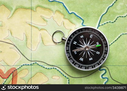 compass on a map