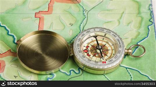 compass on a map
