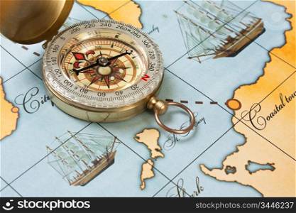 compass on a stylized map