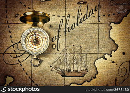 compass on a stylized map