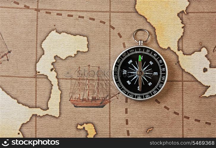 compass on a stylized map