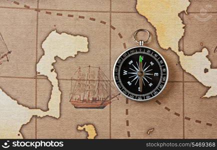 compass on a stylized map