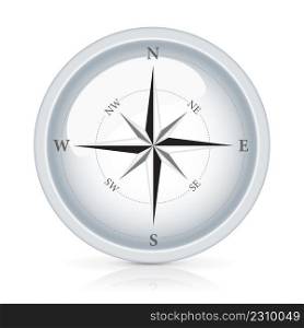 Compass vector illustration isolated on white background.. Compass vector illustration isolated on white background