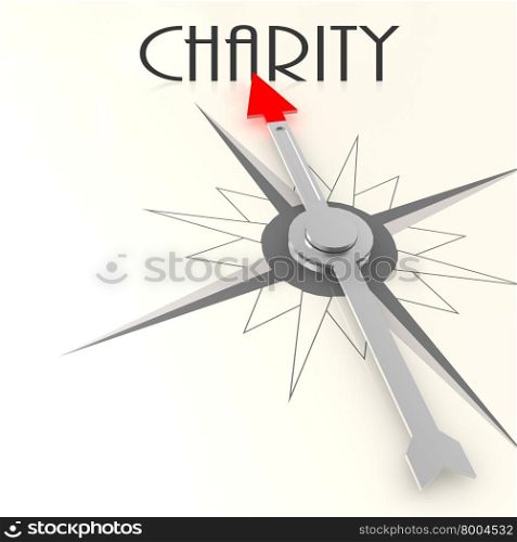 Compass with charity word image with hi-res rendered artwork that could be used for any graphic design.. Care compass