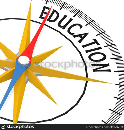 Compass with education word