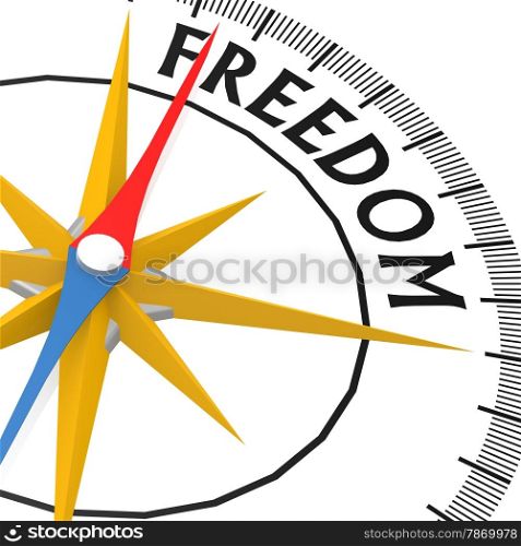 Compass with freedom word