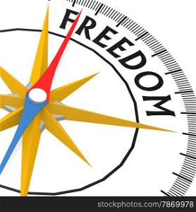 Compass with freedom word