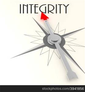 Compass with integrity word image with hi-res rendered artwork that could be used for any graphic design.. Care compass