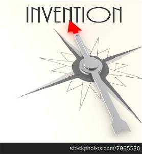 Compass with invention word image with hi-res rendered artwork that could be used for any graphic design.. Care compass