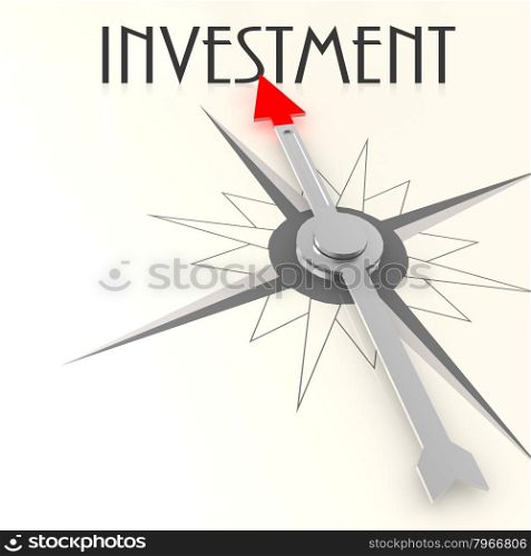 Compass with investment word image with hi-res rendered artwork that could be used for any graphic design.. Care compass