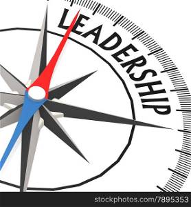 Compass with leadership word