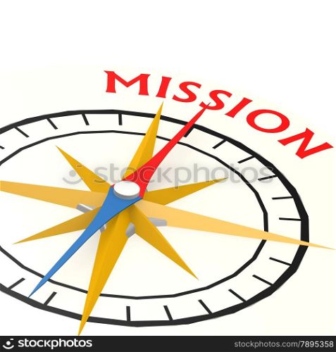 Compass with mission word