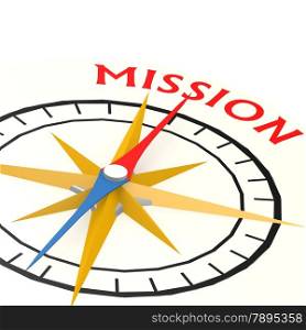 Compass with mission word