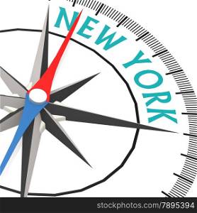 Compass with New York word