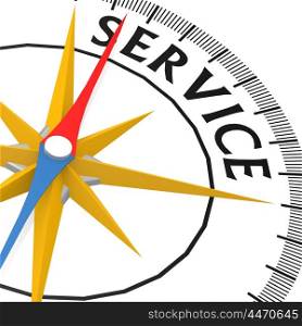 Compass with service word