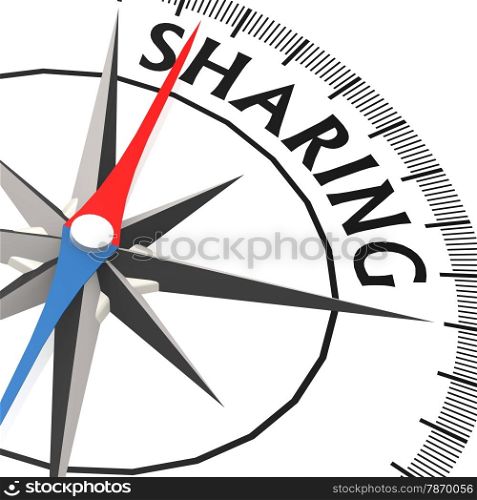 Compass with sharing word