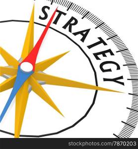 Compass with strategy word