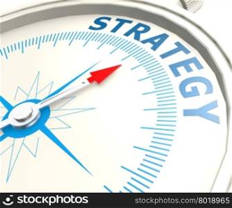 Compass with strategy word image with hi-res rendered artwork that could be used for any graphic design.