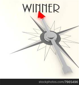 Compass with winner word image with hi-res rendered artwork that could be used for any graphic design.. Care compass