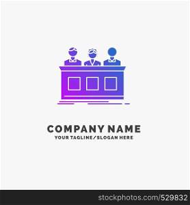 competition, contest, expert, judge, jury Purple Business Logo Template. Place for Tagline.. Vector EPS10 Abstract Template background