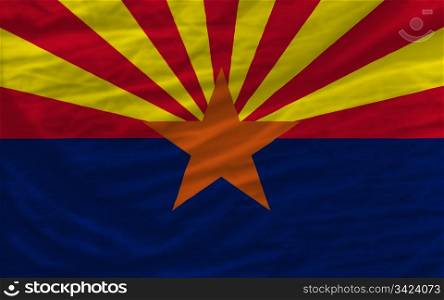 complete flag of us state of arizona covers whole frame, waved, crunched and very natural looking. It is perfect for background