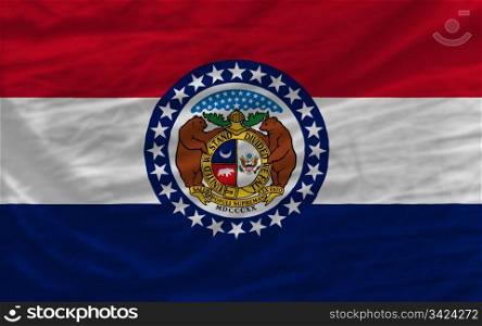 complete flag of us state of missouri covers whole frame, waved, crunched and very natural looking. It is perfect for background