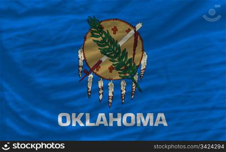 complete flag of us state of oklahoma covers whole frame, waved, crunched and very natural looking. It is perfect for background