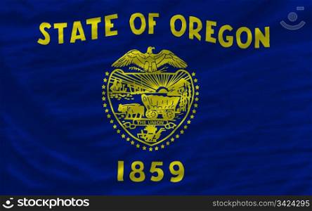 complete flag of us state of oregon covers whole frame, waved, crunched and very natural looking. It is perfect for background
