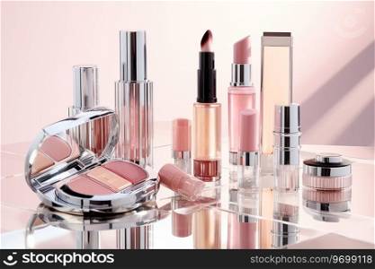 Complete Makeup Set with Powder, Lipstick and Eye Shadow Ai generated