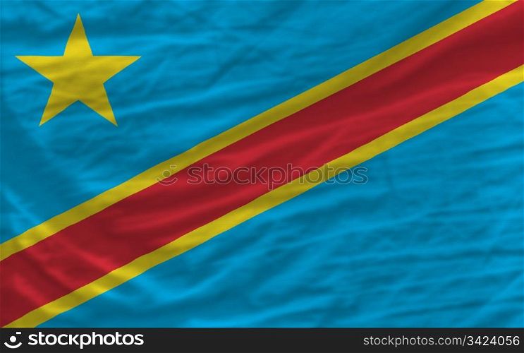 complete national flag of congo covers whole frame, waved, crunched and very natural looking. It is perfect for background