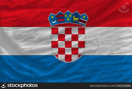 complete national flag of croatia covers whole frame, waved, crunched and very natural looking. It is perfect for background