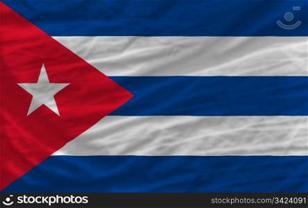 complete national flag of cuba covers whole frame, waved, crunched and very natural looking. It is perfect for background