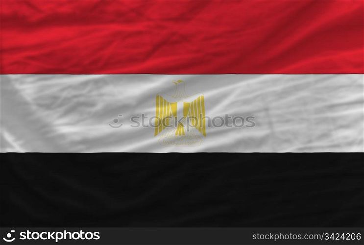 complete national flag of egypt covers whole frame, waved, crunched and very natural looking. It is perfect for background