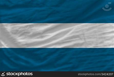 complete national flag of el salvador covers whole frame, waved, crunched and very natural looking. It is perfect for background