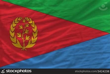 complete national flag of eritrea covers whole frame, waved, crunched and very natural looking. It is perfect for background