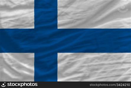 complete national flag of finland covers whole frame, waved, crunched and very natural looking. It is perfect for background