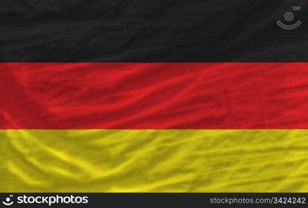 complete national flag of germany covers whole frame, waved, crunched and very natural looking. It is perfect for background