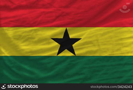 complete national flag of ghana covers whole frame, waved, crunched and very natural looking. It is perfect for background