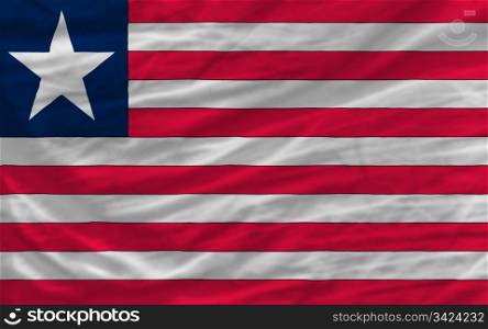 complete national flag of liberia covers whole frame, waved, crunched and very natural looking. It is perfect for background