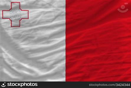 complete national flag of malta covers whole frame, waved, crunched and very natural looking. It is perfect for background